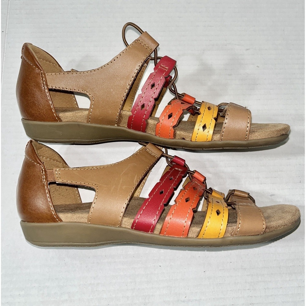 NWOB Earth Origins Leather Gladiator Sandals Womens 9 Multicolor Blakely Alpaca - Picture 5 of 9